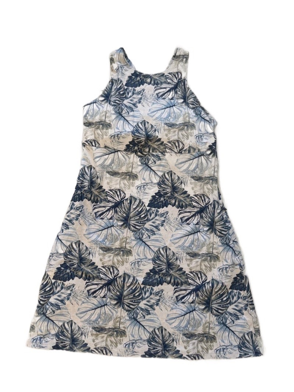 Kyodan Navy, Gray, and Cream Tropical Tank Dress